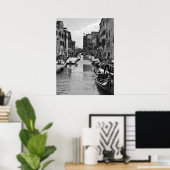 Poster van het Venetië Canal Black en White (Thuiskantoor)