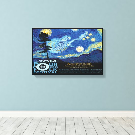 poster van het vierhoeksfestival van 2014 canvas afdruk (Insitu (Houten vloer))