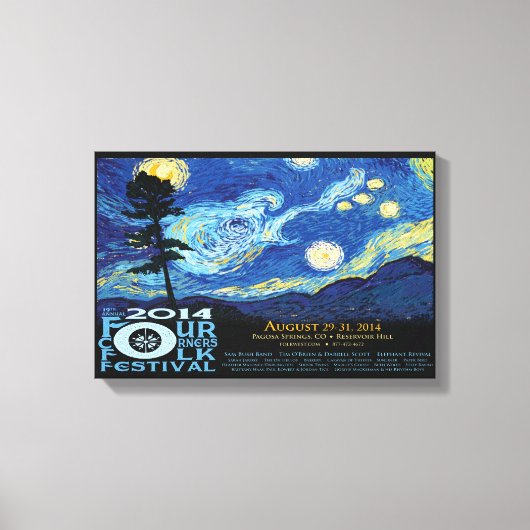 poster van het vierhoeksfestival van 2014 canvas afdruk (Voorkant)