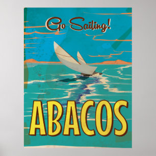 Poster van het vintage-reisjaar van de Abacos-eila