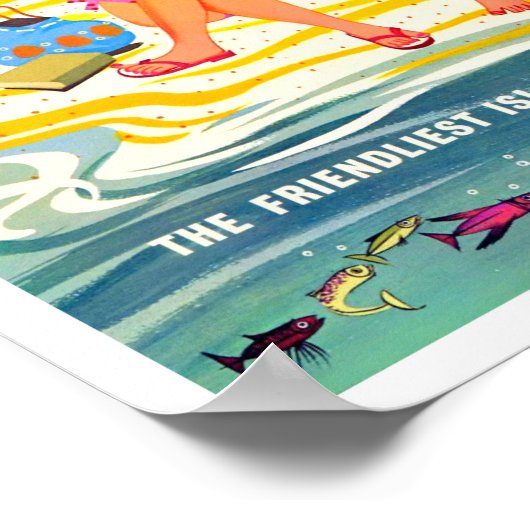 Poster van het vintage-reisje Barbados (Hoek)