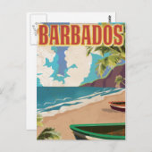 Poster van het vintage-reisje Barbados Briefkaart (Voorkant / Achterkant)