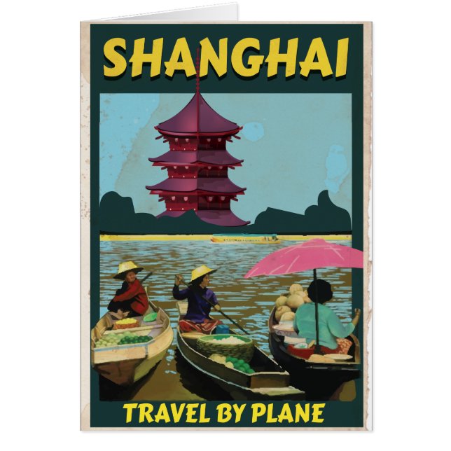 Poster van het vintage-reisje Shanghai (Voorkant)