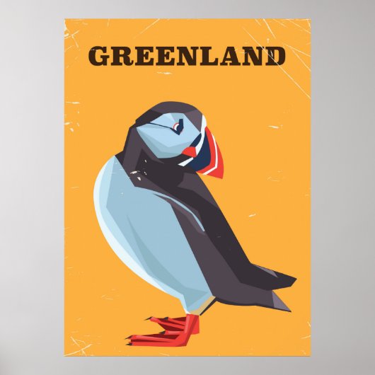 Poster van het vintonijnse Groenland Puffin (Voorkant)