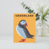 Poster van het vintonijnse Groenland Puffin Briefkaart (Staand voorkant)