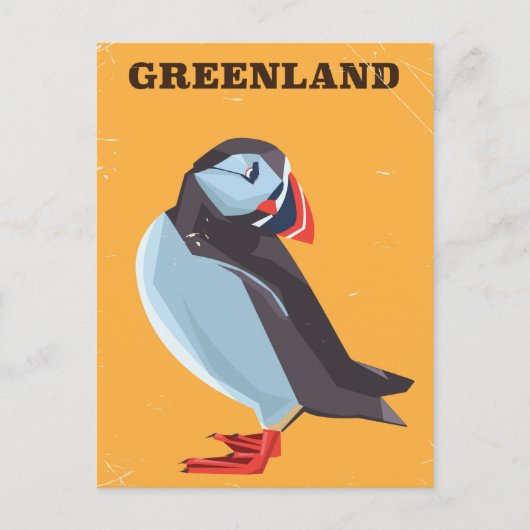 Poster van het vintonijnse Groenland Puffin Briefkaart (Voorkant)