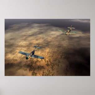 Poster van het vliegtuig