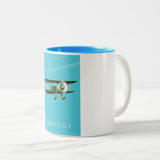 Poster van het  vliegtuig tweekleurige koffiemok (Voorkant rechts)