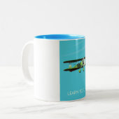 Poster van het  vliegtuig tweekleurige koffiemok (Voorkant links)
