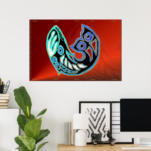 Poster van het walvissymbool (Thuiskantoor)