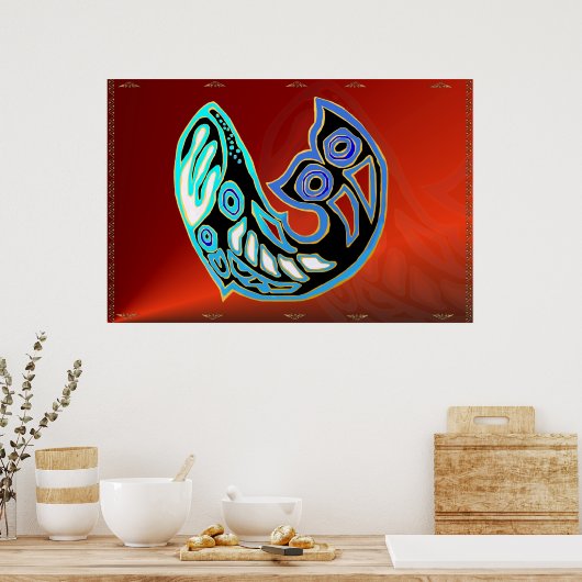 Poster van het walvissymbool (Keuken)