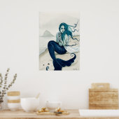 Poster van het windswept Mermaid (Keuken)