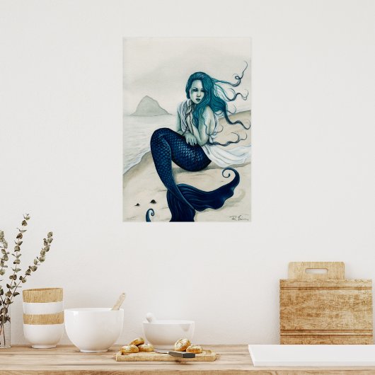 Poster van het windswept Mermaid (Keuken)
