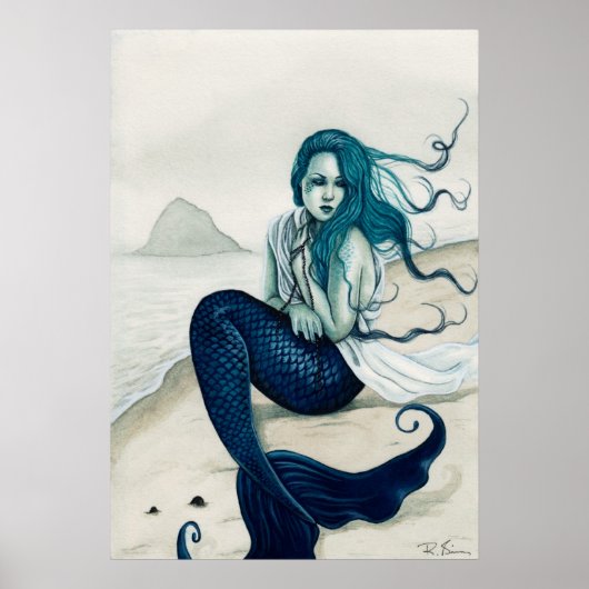 Poster van het windswept Mermaid (Voorkant)
