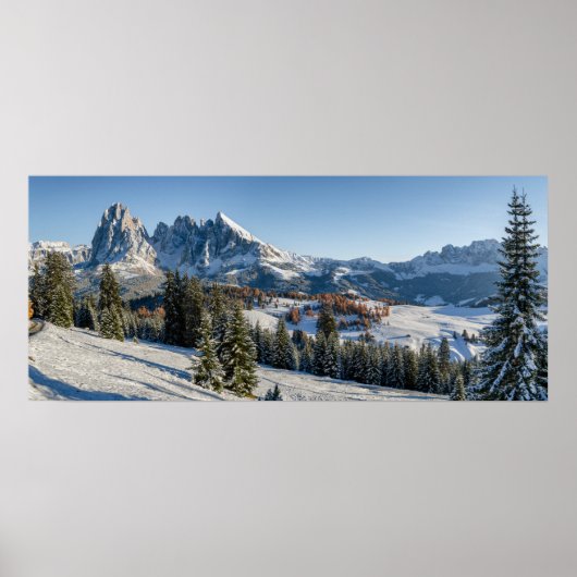 Poster van het winterlandschap Alpe di Siusi (Voorkant)