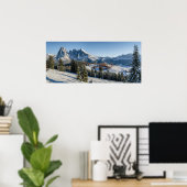 Poster van het winterlandschap Alpe di Siusi (Thuiskantoor)