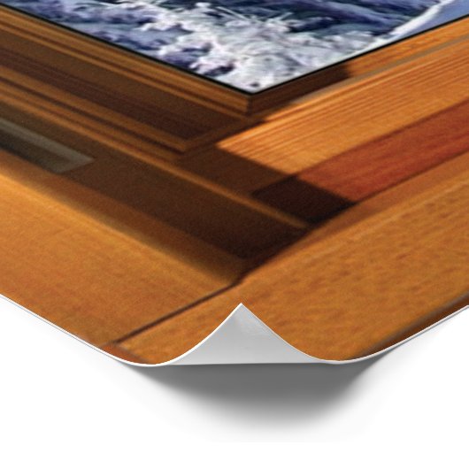 Poster van het winterraam van de bruinbare bomen (Hoek)