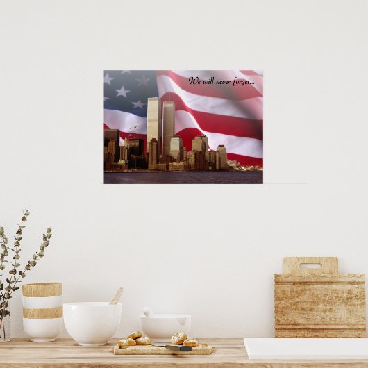 Poster van het World Trade Center (Keuken)