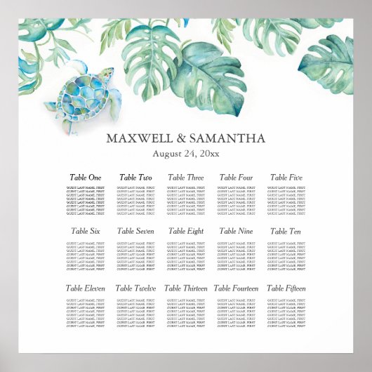 Poster van het Zee van de schildpadschildpad van h (Voorkant)