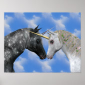 Poster van het zoenen Unicorns Fantasy (Voorkant)