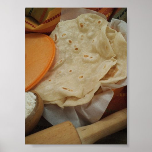 Poster van Homemade Flour Tortillas, vers (Voorkant)