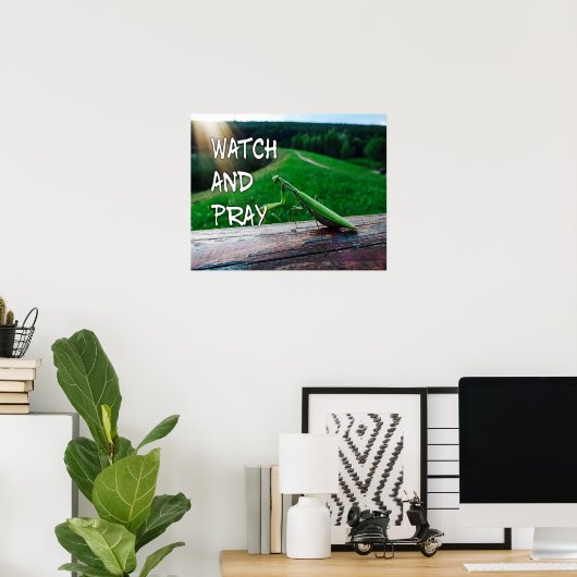 Poster van horloges en Pray (Thuiskantoor)