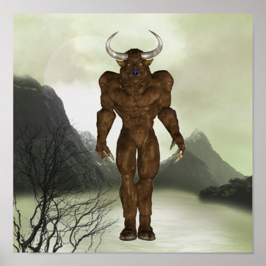 Poster van Horned Minotaur (Voorkant)
