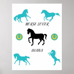Poster van Horse Lover met persoonlijke naam.