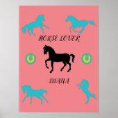 Poster van Horse Lover met persoonlijke naam. (Voorkant)