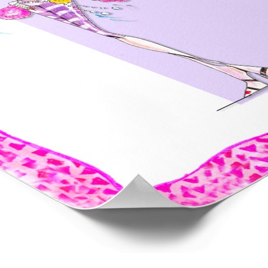 Poster van hot-roze doezelboa (Hoek)