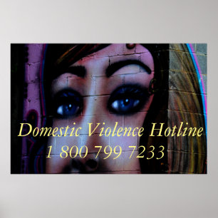 Poster van hotline voor huiselijk geweld