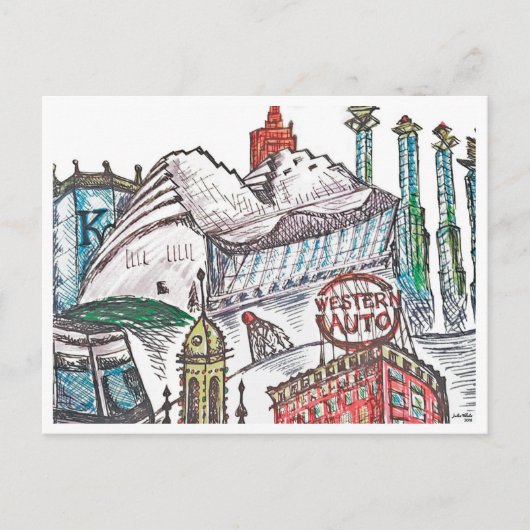 Poster van Iconische architectuur van Kansas City Briefkaart (Voorkant)