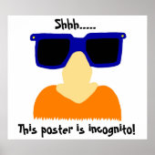 Poster van Incognito Mustache & Glasses (Voorkant)