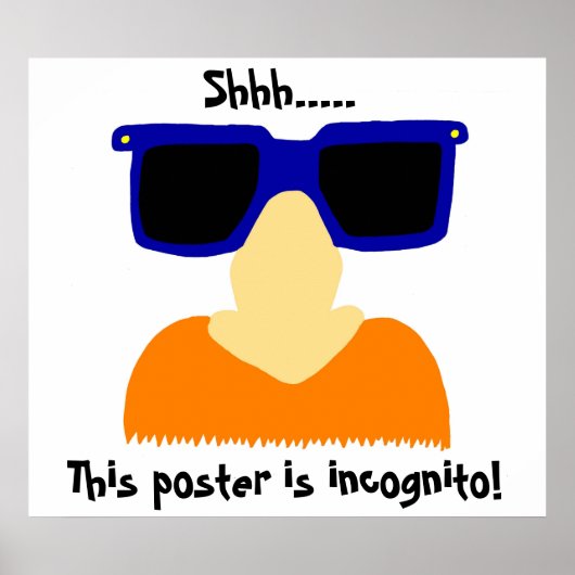 Poster van Incognito Mustache & Glasses (Voorkant)