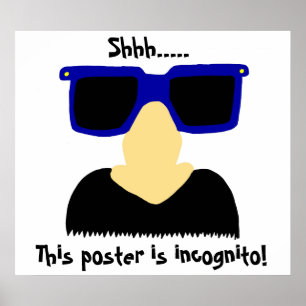 Poster van Incognito Mustache & Glasses