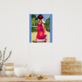 Poster van Indiase dorpsvrouwen (Keuken)