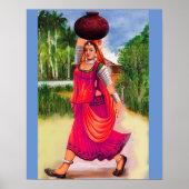 Poster van Indiase dorpsvrouwen (Voorkant)