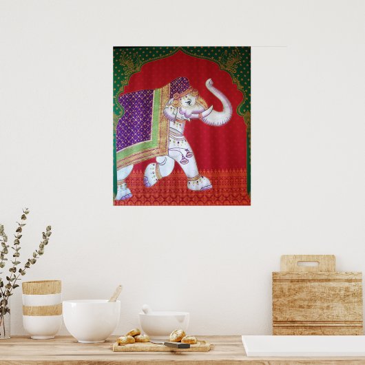 Poster van Indische olifanten (Keuken)