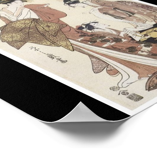 Poster van Japans schilderij c. 1795 (Hoek)