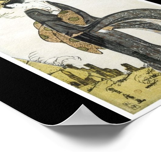 Poster van Japans schilderij c. 1805 (Hoek)