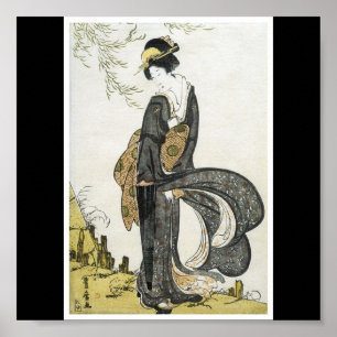 Poster van Japans schilderij c. 1805