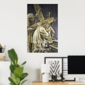 Poster van Jezus Christus die het kruis draagt (Thuiskantoor)
