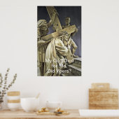 Poster van Jezus Christus die het kruis draagt (Keuken)