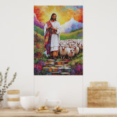 Poster van Jezus en Schapen (Keuken)