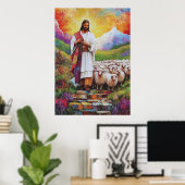 Poster van Jezus en Schapen (Thuiskantoor)