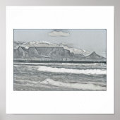 Poster van Kaapstad Tafelschets (Voorkant)