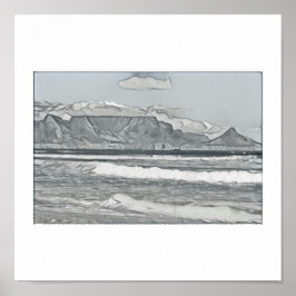 Poster van Kaapstad Tafelschets