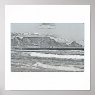 Poster van Kaapstad Tafelschets