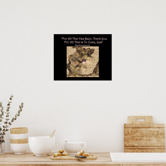 Poster van kalkoenen ... Dank u en ja! (Keuken)