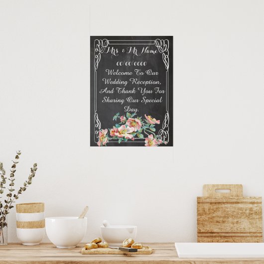 poster van karton, poster van bruiloft (Keuken)